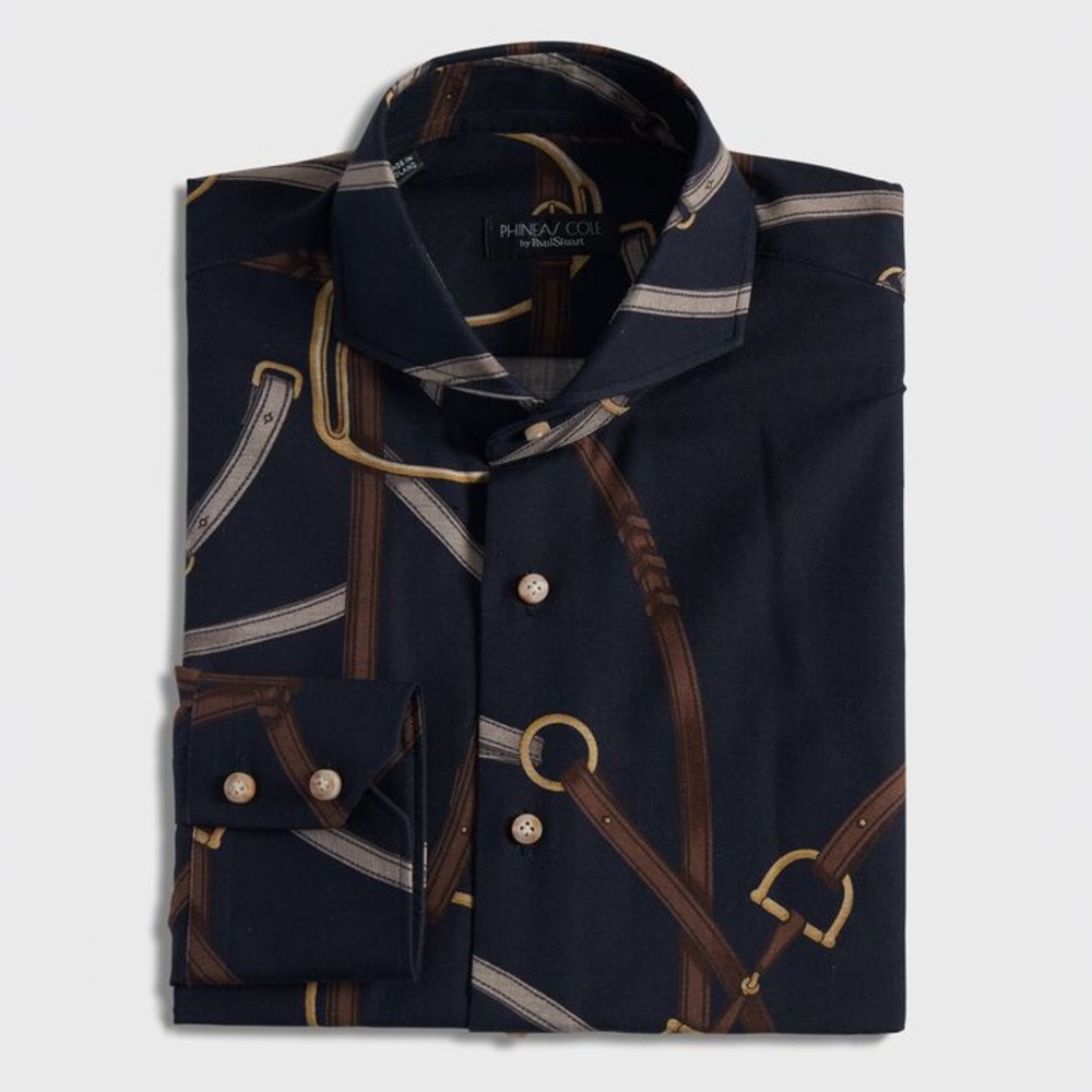 Phineas Cole by Paul Stuart Equestrian Print Dress Shirt
